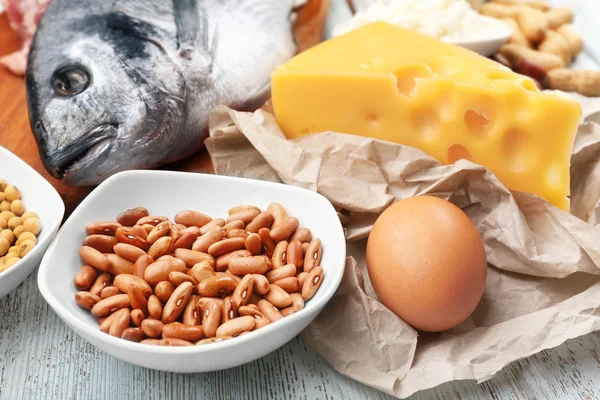 Makanan tinggi dalam protein — Stok Foto