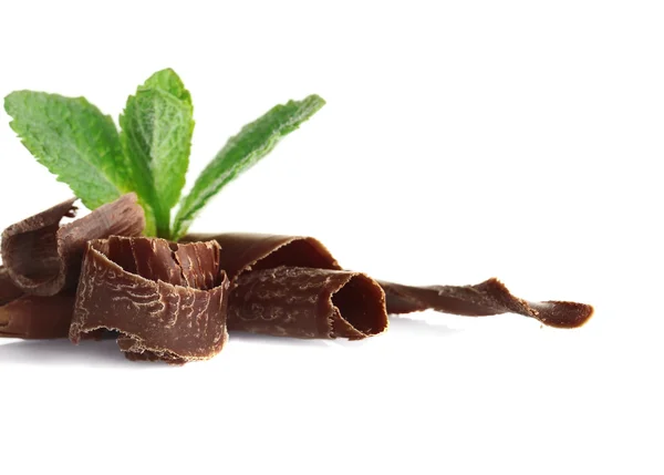 Batatas fritas de chocolate com hortelã fresca — Fotografia de Stock