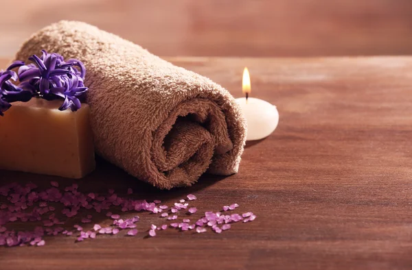 Composición del spa con flores de primavera — Foto de Stock