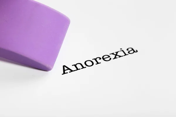 Palabra de anorexia con borrador —  Fotos de Stock