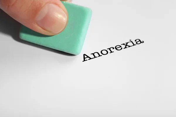 Palabra de anorexia con borrador — Foto de Stock