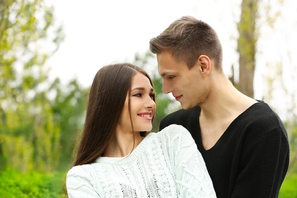 Loving Couple Having Good Time Park — Stock Photo, Image