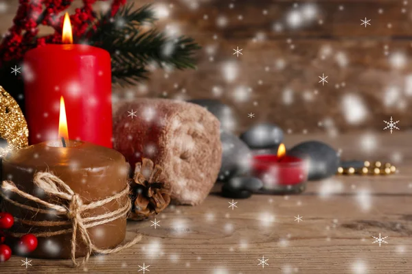 Spa de Navidad con efecto nieve — Foto de Stock