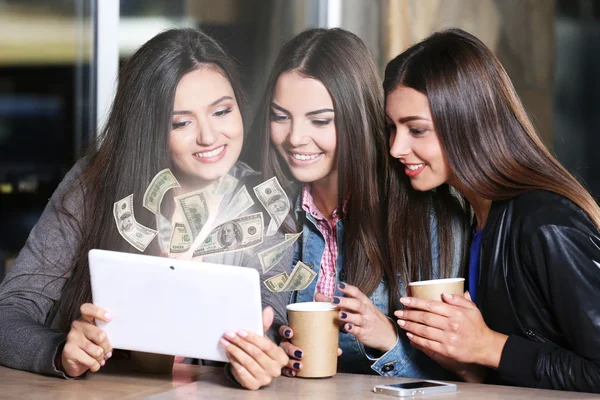 Giovani ragazze con tablet — Foto Stock