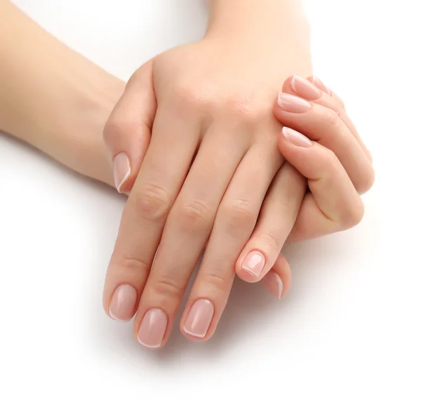 Kobieta ręce piękny manicure — Zdjęcie stockowe