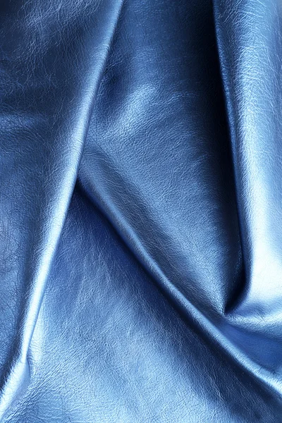 Textur aus blauem Leder — Stockfoto