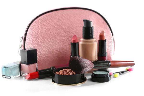 Make-up set met schoonheidsspecialiste — Stockfoto