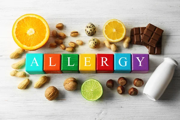 Concept d'aliments allergiques — Photo