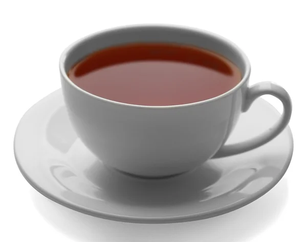Φλιτζάνι τσάι απομονωμένο σε λευκό — Φωτογραφία Αρχείου