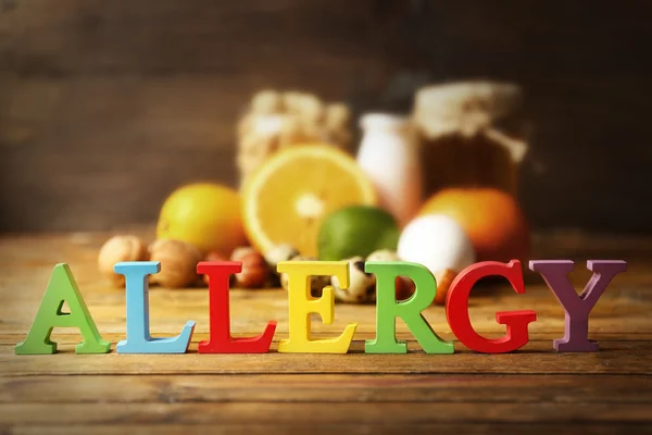 Conceito de alimento alérgico — Fotografia de Stock