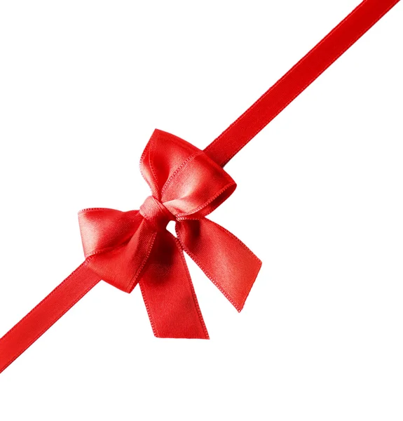 Red ribbon bow — Stock Photo, Image