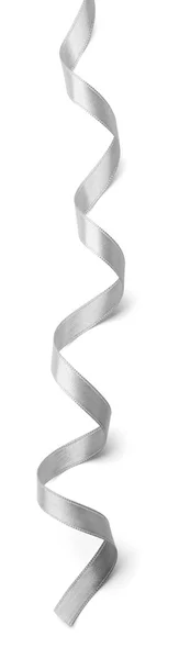 Grey ribbon on a white — Stock Photo, Image