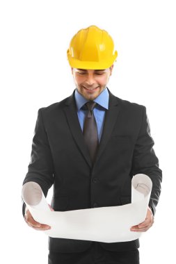 Kask Blueprint tutan mühendisi 