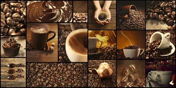 Kaffe, tema collage — Stockfoto