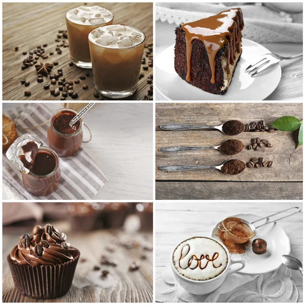 Kaffe, tema collage — Stockfoto