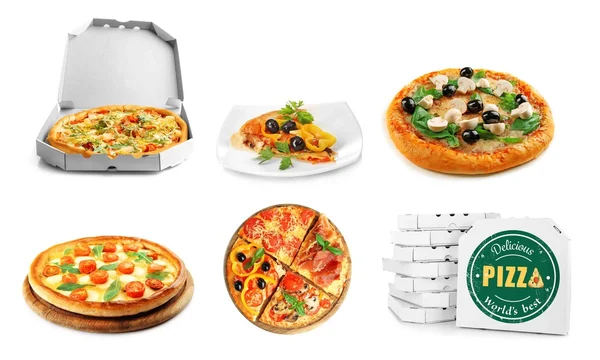 Collage de pizza diferente —  Fotos de Stock