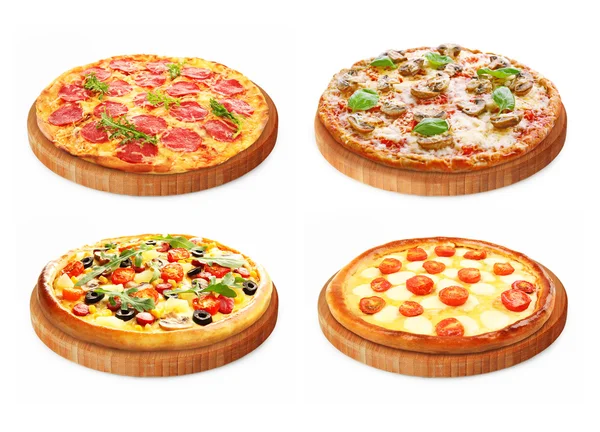 Set dari pizza yang berbeda — Stok Foto