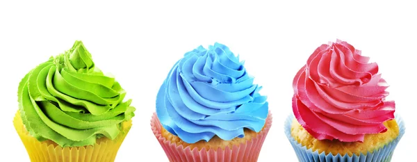 Colourful cupcakes isolated — Stock Photo, Image
