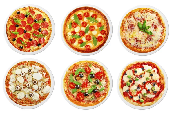 Conjunto de diferentes pizzas — Fotografia de Stock