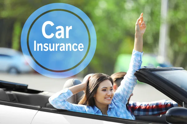 Young woman in car — Stock Photo, Image