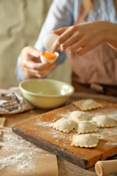 Process of ravioli cooking — Stock Photo, Image