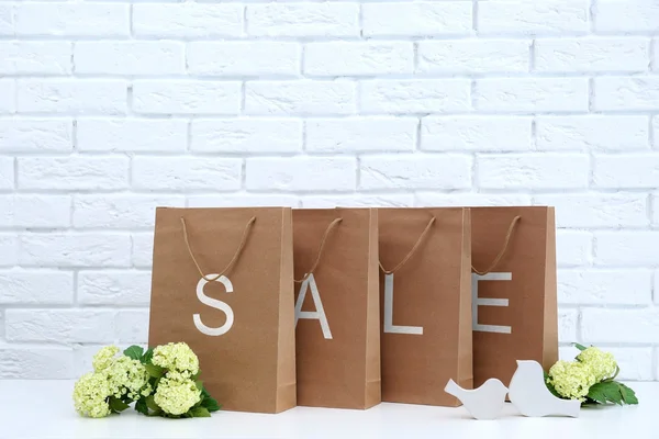 Recycled paper shopping bags — Stock Photo, Image