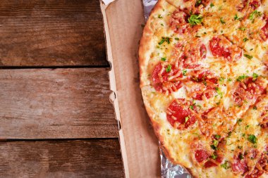 lezzetli pizza kutusu