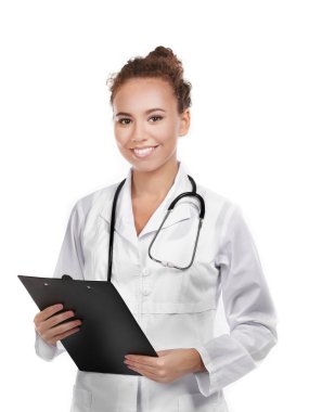 güzel Afrikalı-Amerikalı kadın doktor