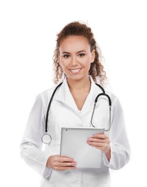 güzel Afrikalı-Amerikalı kadın doktor