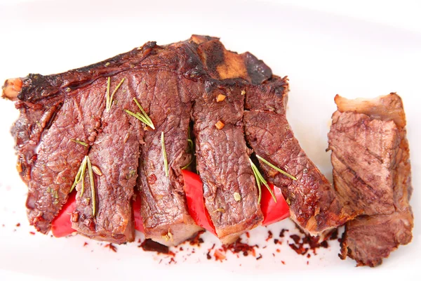 Sliced roasted pork steak — Stock Photo, Image
