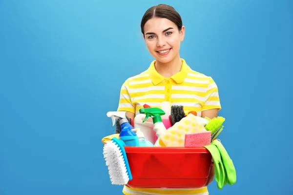 Háttérben női tisztító — Stock Fotó