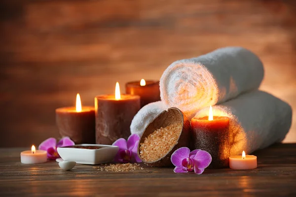 Spa composition with candles — Stock Photo, Image