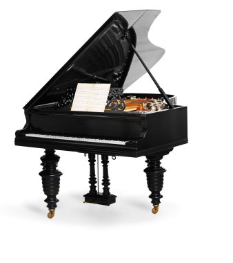 Güzel siyah piyano 
