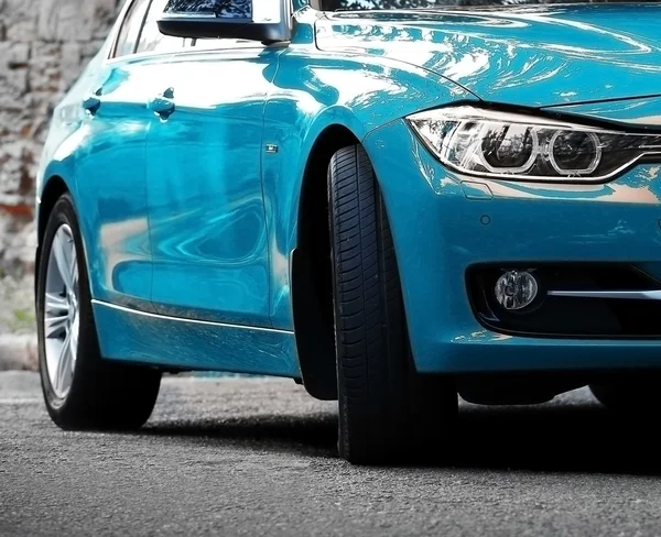 Blue car close up — Stock Photo, Image