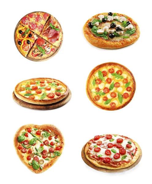 Collage aus verschiedenen Pizza — Stockfoto