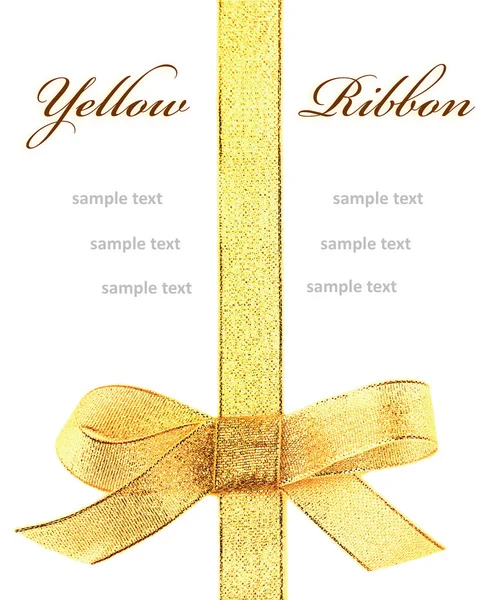 Decorative Yellow ribbon — Stock Photo, Image