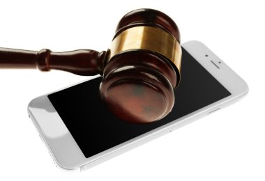 Tokmak ve beyaz smartphone