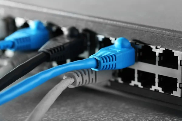 Cavi Ethernet collegati — Foto Stock