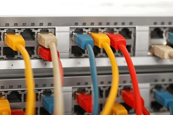 Bağlı Ethernet kabloları — Stok fotoğraf