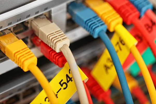 Ethernet cables connected — Stock Photo, Image