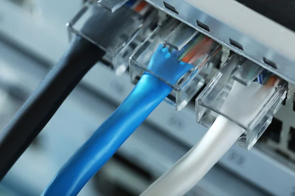 Ethernet cables connected — Stock Photo, Image