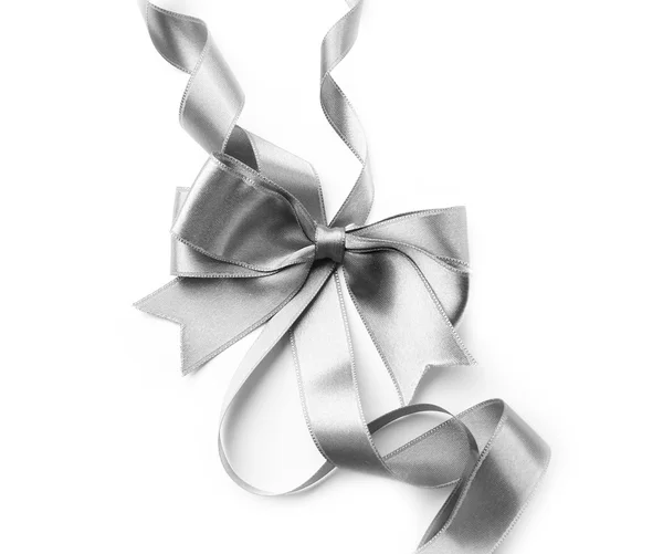 Grey ribbon bow — Stock Photo, Image