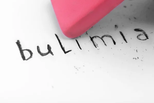 Eraser deleting word Bulimia — Stock Photo, Image