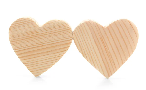 Decorative wooden hearts — Stock Photo, Image