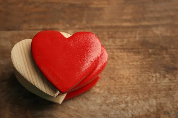 Decorative wooden hearts — Stock Photo, Image