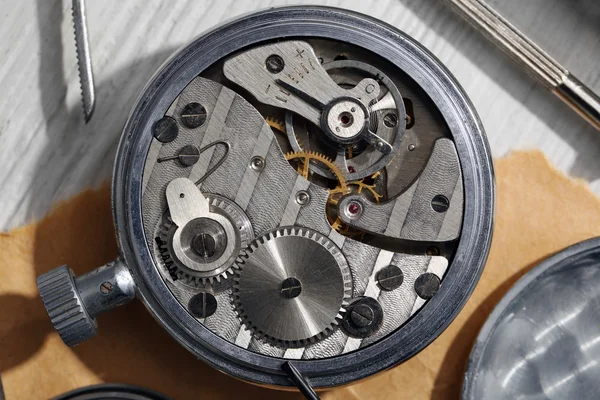 Mechanisme van retro horloge — Stockfoto