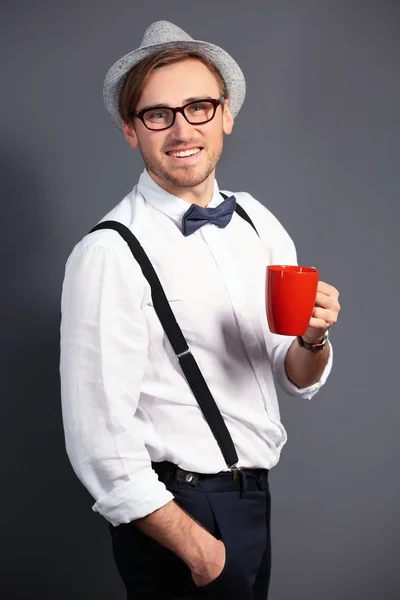 Hombre con taza de café —  Fotos de Stock