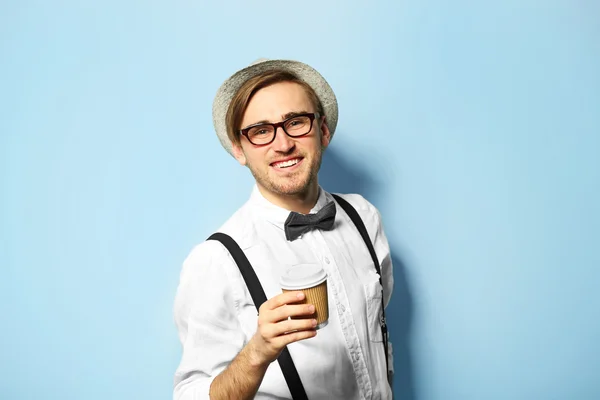 Hombre con taza de café — Foto de Stock