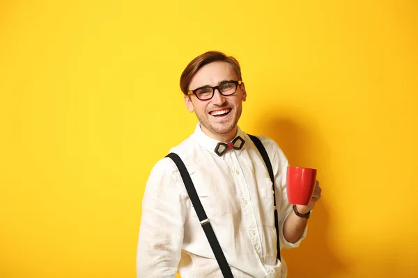 Hombre con taza de café —  Fotos de Stock