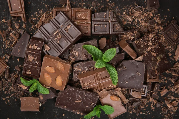 背景にチョコレートの部分 — ストック写真
